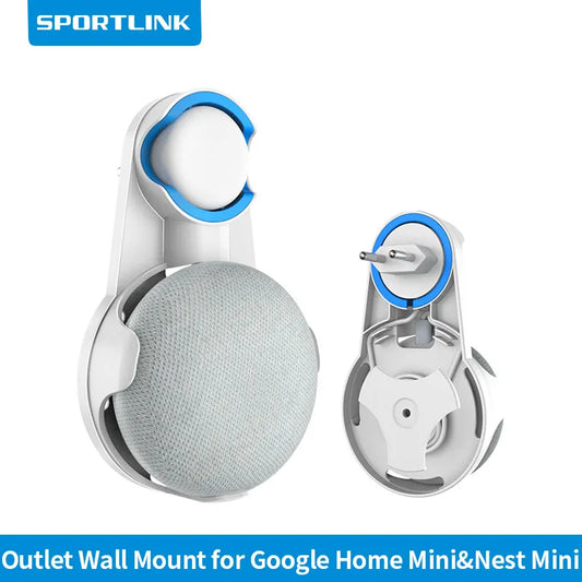 SPORTLINK for Google Home Nest Mini 2nd Gen Outlet Wall Holder Bracket Voice Assistant Speaker Mount Built-In Cable Management - DropMenorca