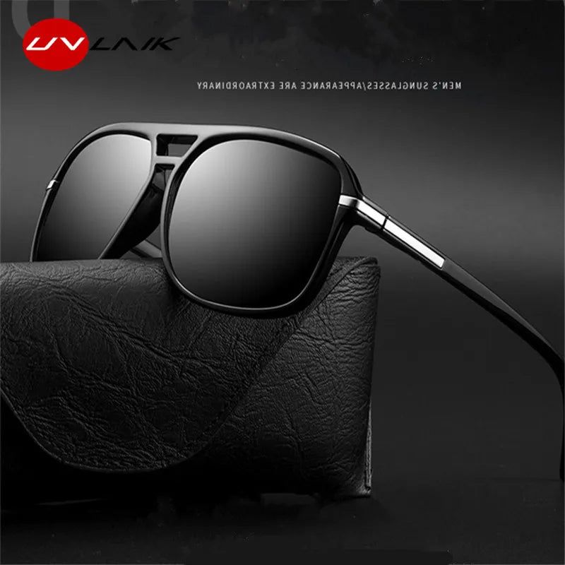 UVLAIK Rectangle Polarized Sunglasses Men Oversized Mirror Driving Sun Glasses Brand Designer Driver Sunglass UV400 Goggles - DropMenorca
