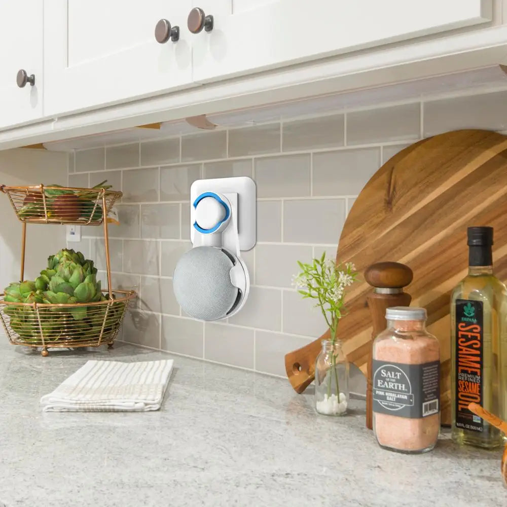 SPORTLINK for Google Home Nest Mini 2nd Gen Outlet Wall Holder Bracket Voice Assistant Speaker Mount Built-In Cable Management - DropMenorca