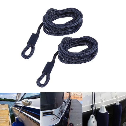 2pcs Double Braided Boat Fender Line 6mmx5ft Nylon Dock Line Strap Rope Marine Docking Rope Fits G0 G1 Boat Fender Bumper - DropMenorca