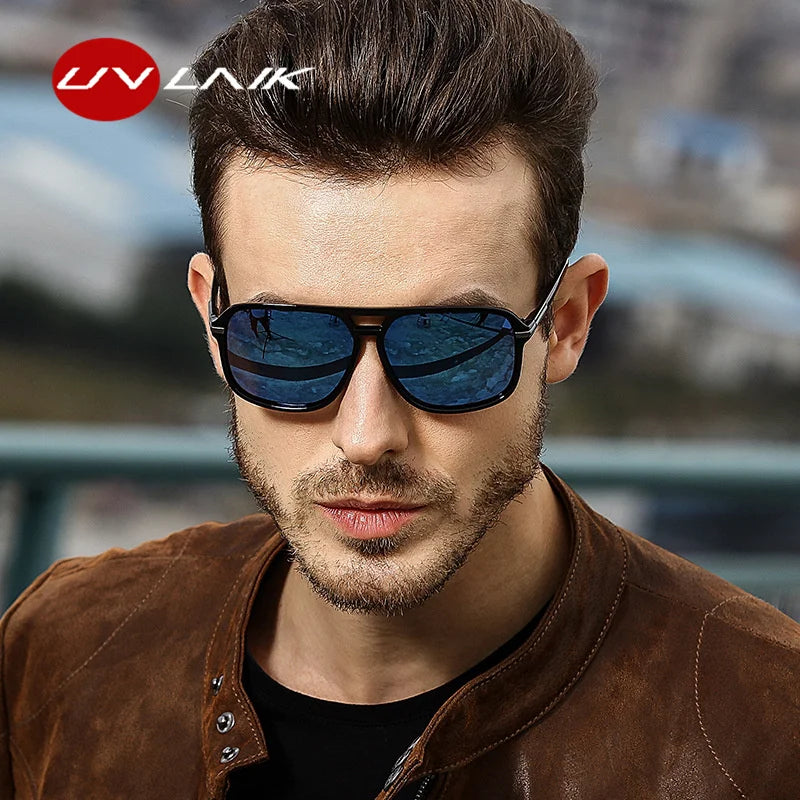 UVLAIK Rectangle Polarized Sunglasses Men Oversized Mirror Driving Sun Glasses Brand Designer Driver Sunglass UV400 Goggles - DropMenorca