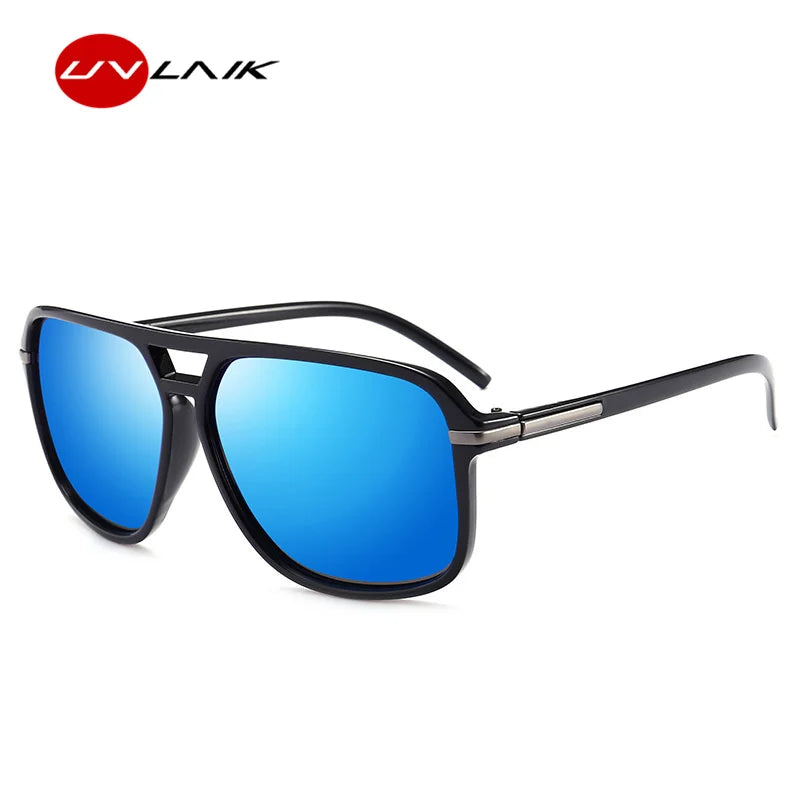 UVLAIK Rectangle Polarized Sunglasses Men Oversized Mirror Driving Sun Glasses Brand Designer Driver Sunglass UV400 Goggles - DropMenorca