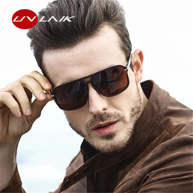 UVLAIK Rectangle Polarized Sunglasses Men Oversized Mirror Driving Sun Glasses Brand Designer Driver Sunglass UV400 Goggles - DropMenorca
