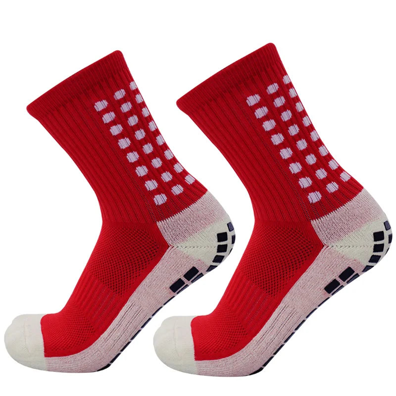 New Football Socks Men and Women Sports Socks Non-Slip Silicone Bottom Soccer Basketball Grip Socks - DropMenorca