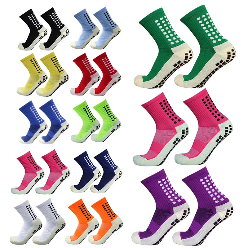 New Football Socks Men and Women Sports Socks Non-Slip Silicone Bottom Soccer Basketball Grip Socks - DropMenorca