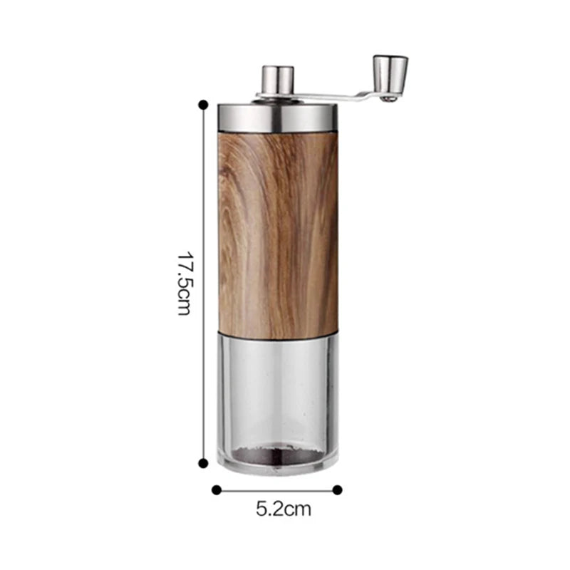 Coffee Bean Grinder Portable Wood Grain Stainless Steel Crank Hand Hand Coffee Grinder Kitchen Tool Grinder - DropMenorca